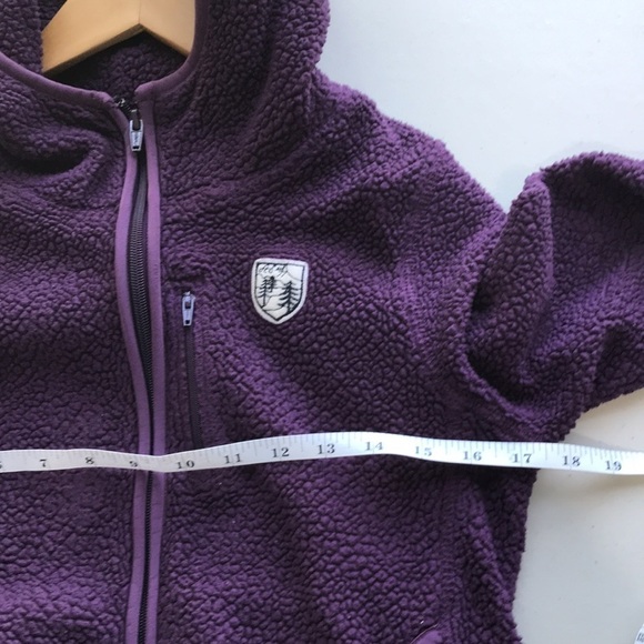 AMERICAN Eagle purple sherpa  cropped zip up sweater hoodie size Small - Picture 7 of 10